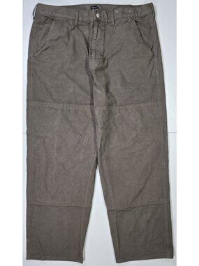 Madewell NV973 Double Knee Brown Canvas Straight Leg Utility Work Pants Men's 38